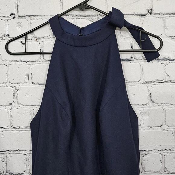 2/$50 After Six Midnight Crepe Halter Dress w/ Tie Neck 6827 Size 10R - Picture 4 of 9